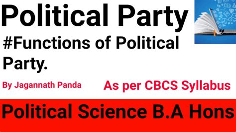 Political Party Functions Of Political Party Youtube