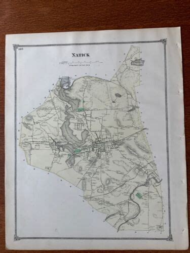 1875 Original Map Natick Saxonville Framingham Center Massachusetts Ma Ebay
