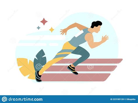 Runner Run Sport Athlete Speed And Endurance The Man Is Running