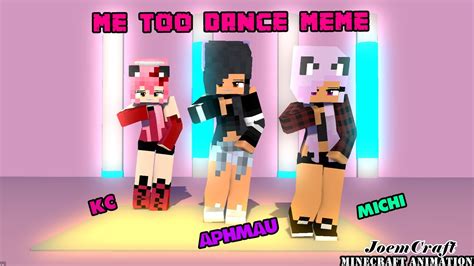 Sexy Crew Of Aphmau Kcand Michi Me Too Dance Meme Super Idol Dance Minecraft Animation
