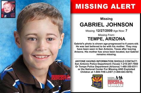 Gabriel Johnson Age Now 7 Missing 12272009 Missing From Tempe