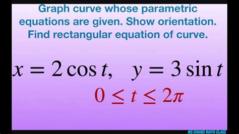 Graph Curve With Parametric Equations X 2cos T Y 3sin T