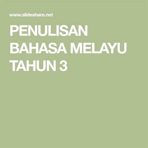 Berdikari kemahiran bernilai tambah : PENULISAN BAHASA MELAYU TAHUN 3 in 2020 | Malay language ...