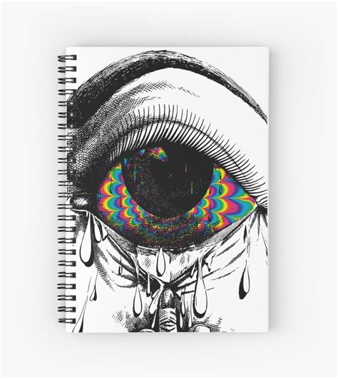Eye Reaction Spiral Notebook By Happy And Neat Psychedelic Drawings