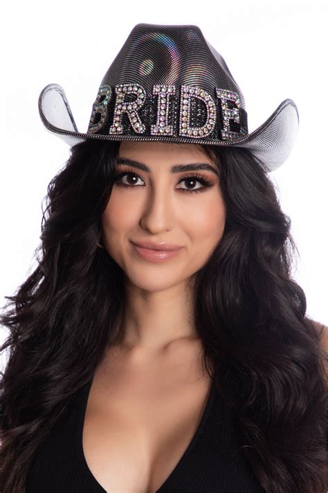 Holographic Glitter Bride Cowboy Hat The Chocolate Walrus