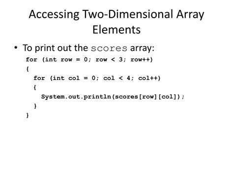 PPT Two Dimensional Arrays And ArrayList PowerPoint Presentation