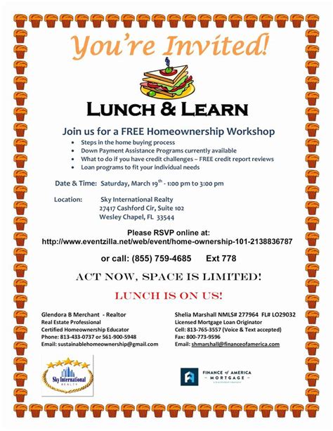 Lunch And Learn Invite Template Elegant Real Estate Education And