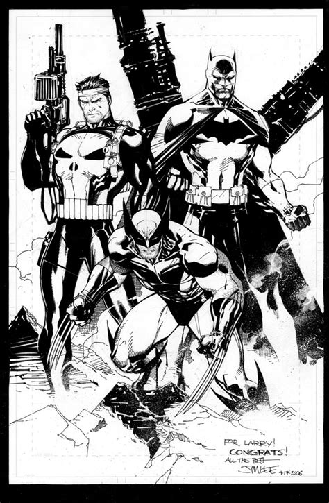 The Punisher Batman And Wolverine By Jim Lee Jim Lee Art Jim Lee