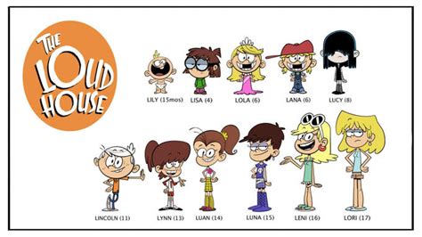 Offiicial List Of Lincoln And The Loud Sisters Ages The Loud House