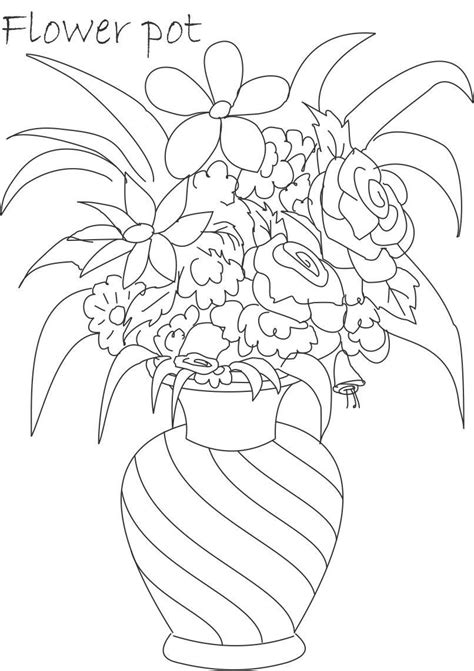 Picture painting picture pencil painting graphic painting black and white drawing snowdrop flower. Flower Pot Coloring Pages - GetColoringPages.com