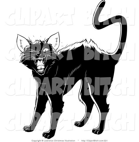 Clip Vector Art Of An Evil Black Cat Arching Its Back Twitching Its