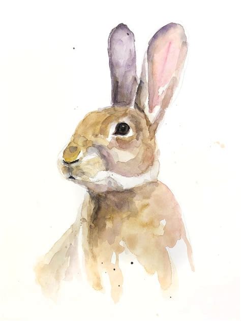 Rabbit Painting Watercolour Painting 8x10 Rabbit Painting Bunny