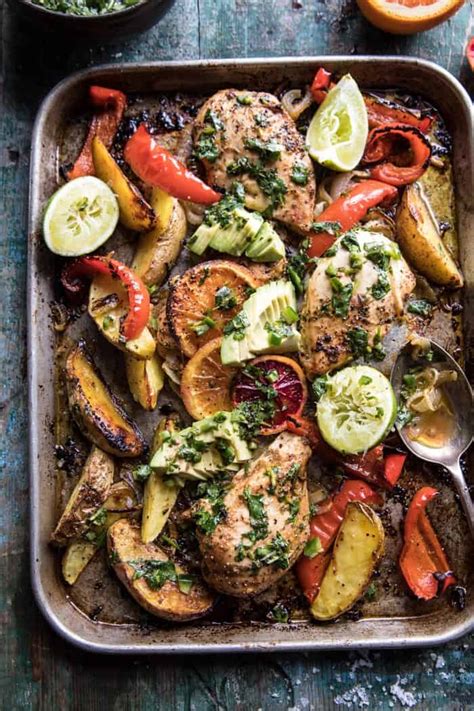 Combine the garlic, sour orange juice, salt, vinegar, pepper, oregano and cumin in a small bowl. Sheet Pan Cuban Chicken With Citrus Avocado Salsa + Video ...