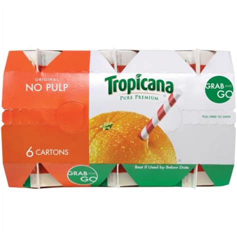 Tropicana® No Pulp Orange Juice 6 Ct 8 Fl Oz Kroger