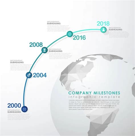 Infographic Startup Milestones Timeline Vector Template With Pol Stock