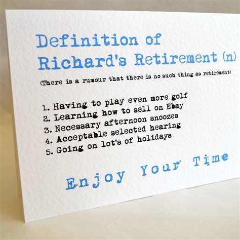 Personalised Definition Of Retirement Card By Sew Very English