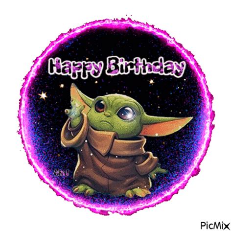 Baby Yoda Happy Birthday Free Animated Gif Picmix
