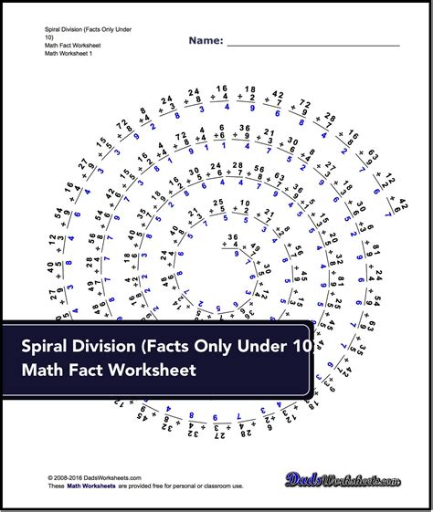 Division Worksheets! Spiral Division Worksheets | Division 