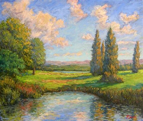 Original Impressionist Oil Painting Landscape Sunny Day Etsy