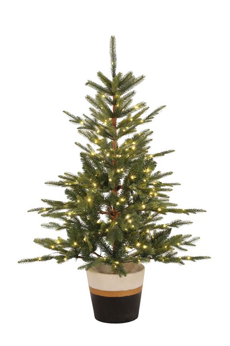 potted pre lit artificial christmas trees at