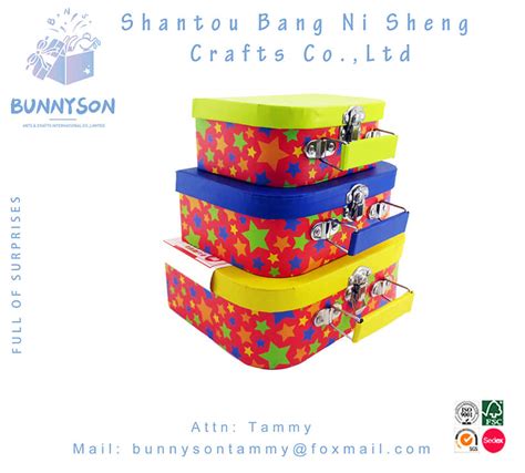 Cardboard Suitcase T Boxes For Kids With Metal Handle Bns S 0622