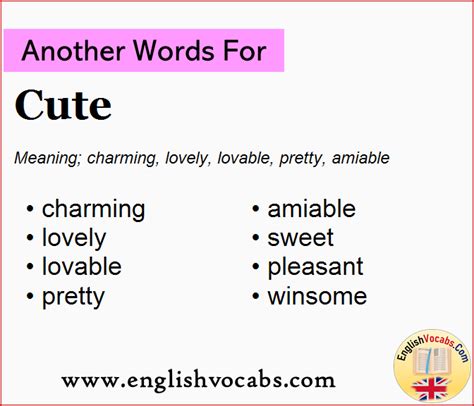 Another Word For Cute What Is Another Word Cute English Vocabs