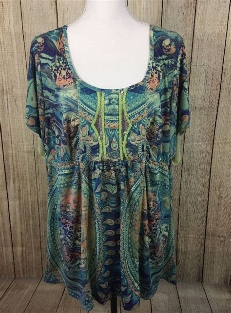 One World Live And Let Live Womans Plus Size 2x Sublimation Tunic Top