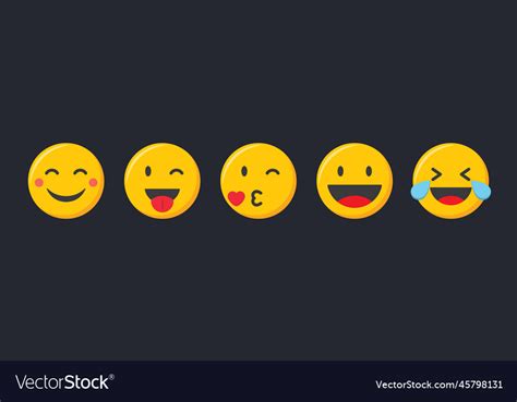Emoji Icons Set Happy Emoticons Collection Vector Image