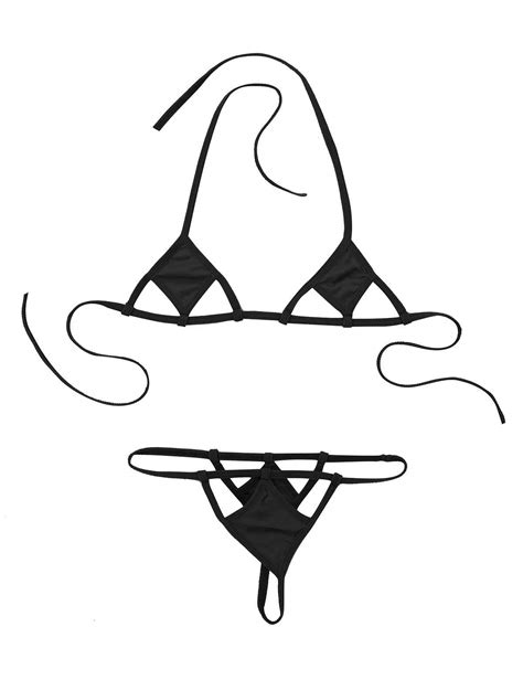 buy iefiel women sexy halter neck swimsuit hollow micro g string bikini sexy lingerie set 2