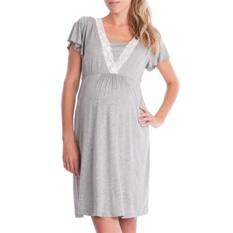 Envsoll S XXL Breast Feeding Clothes Maternity Dresses Short Sleeve V