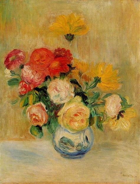 Vase Of Roses And Dahlias 1883 — Pierre Auguste Renoir