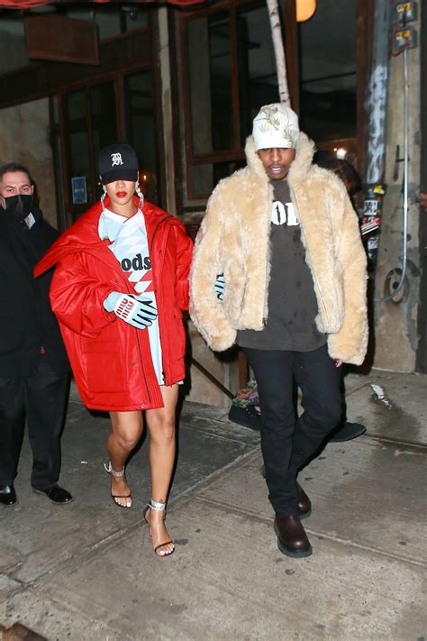 Rihanna With Boyfriend Aap Rocky Leave Peasant Italian Restaurant In