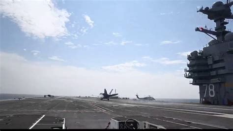 Uss Gerald R Ford Completes First Arrested Landing Launch Youtube