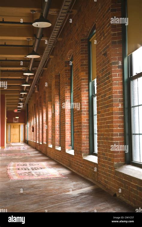 Corridor In Old Industrial Building Lowell Massachusetts Stock Photo