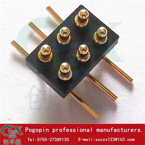 6pin Two Row Bended Pogo Pin Right Angle Pogo Pin Connector Spring