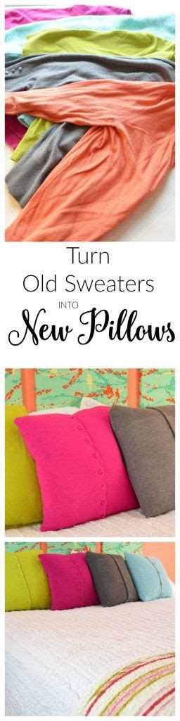 How To Make Old Sweaters Into New Pillows Old Sweater Pillows Diy