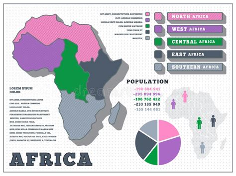 Infographics Population Map Of Africa Political Map Vector Stock
