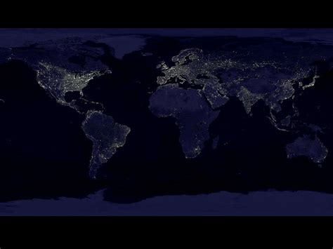 NASA O planeta Terra visto do espaço à noite