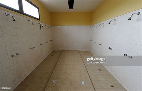View Of The Showers At The Footballers Locker Room Of The News Photo