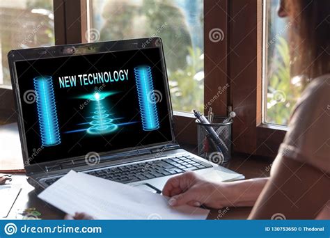 New Technology Concept On A Laptop Screen Stock Photo Image Of