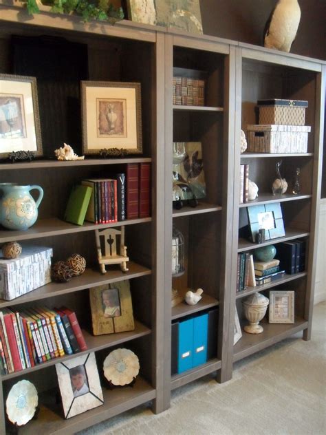 Home Library Design Brown Bookshelves Hemnes Bookcase