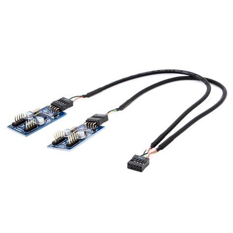 9pin usb header male 1 to 4 female extension cable desktop card 9pin hub usb 2 0 extender