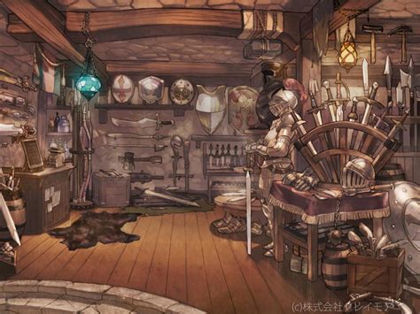 The Armor Shop By Sweetmoon Fantasy City Fantasy Places Fantasy World