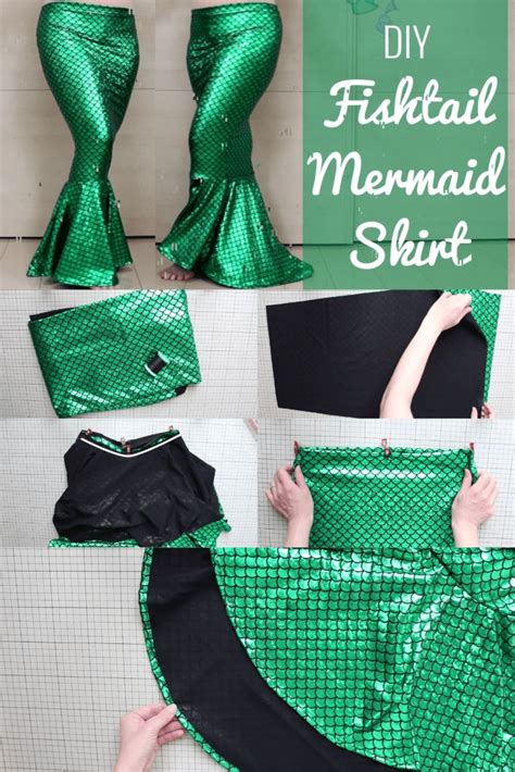 Diy Fishtail Mermaid Skirt With Train For Belly Dance Halloween And Festivals Sparkly Belly