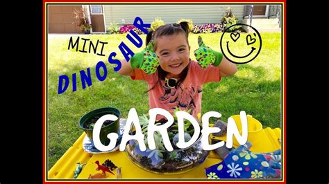 Ava And Mommy Add To Mini Dinosaur Garden Youtube