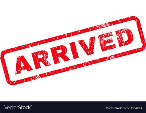 Arrived text rubber stamp Royalty Free Vector Image