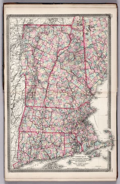 Township Map Of New Hampshirevermont Massachusetts Rhode Island And
