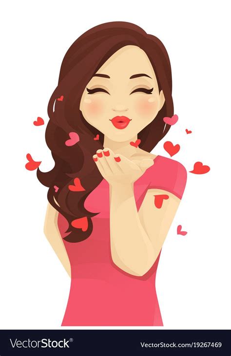 Blowing Kiss Women Vector Image On S De Besos Imagenes De Besos