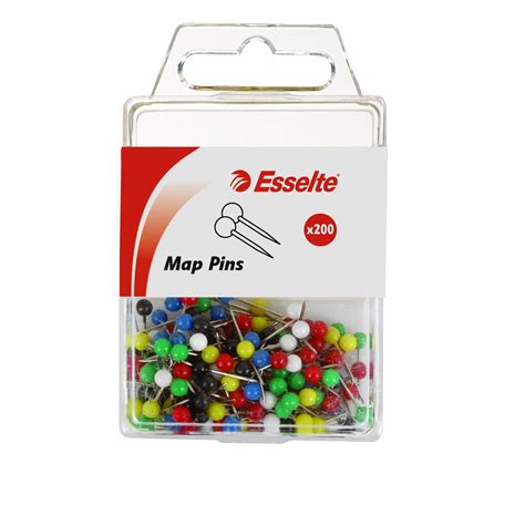 Map Pins Push Pins 8mm Assorted Colours Pack Of 100 Open