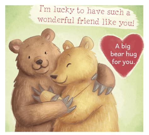 Bear Hug Friendship Free Special Friends Ecards Greeting Cards 123